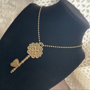 Rustic Key of Hearts Necklace